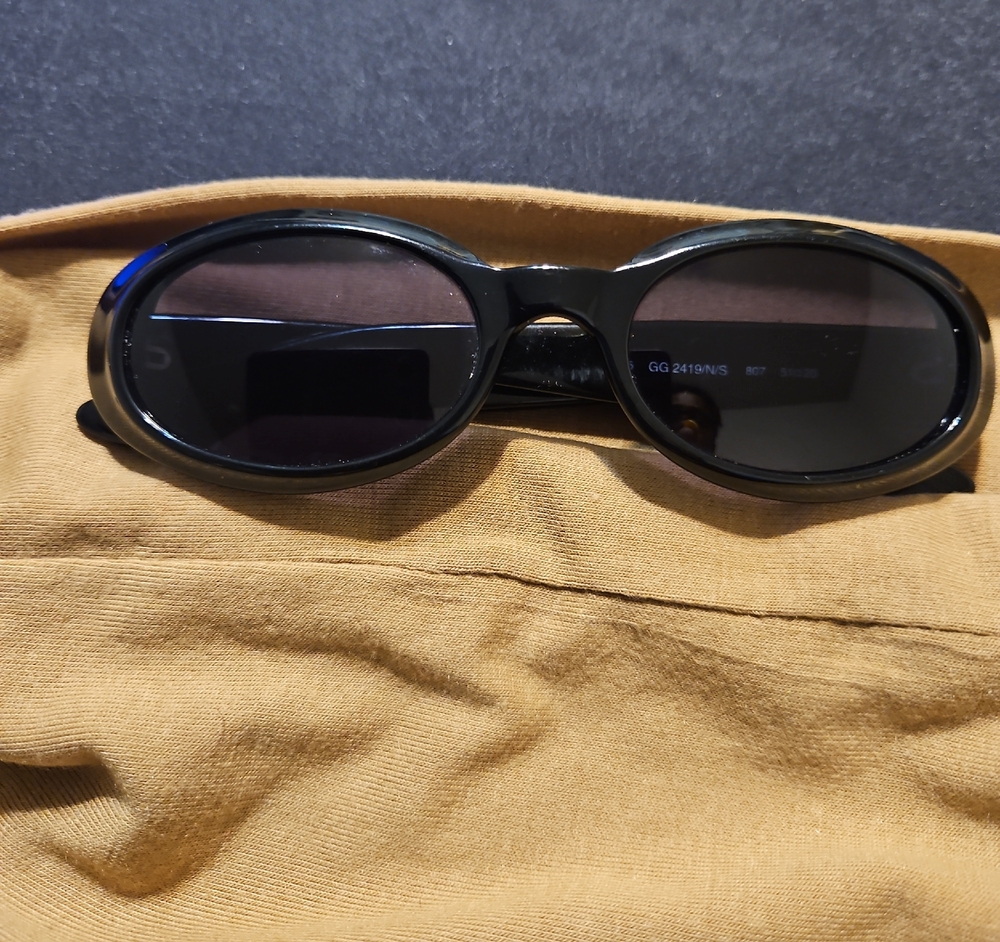 Gucci Black Oval Sunglasses
